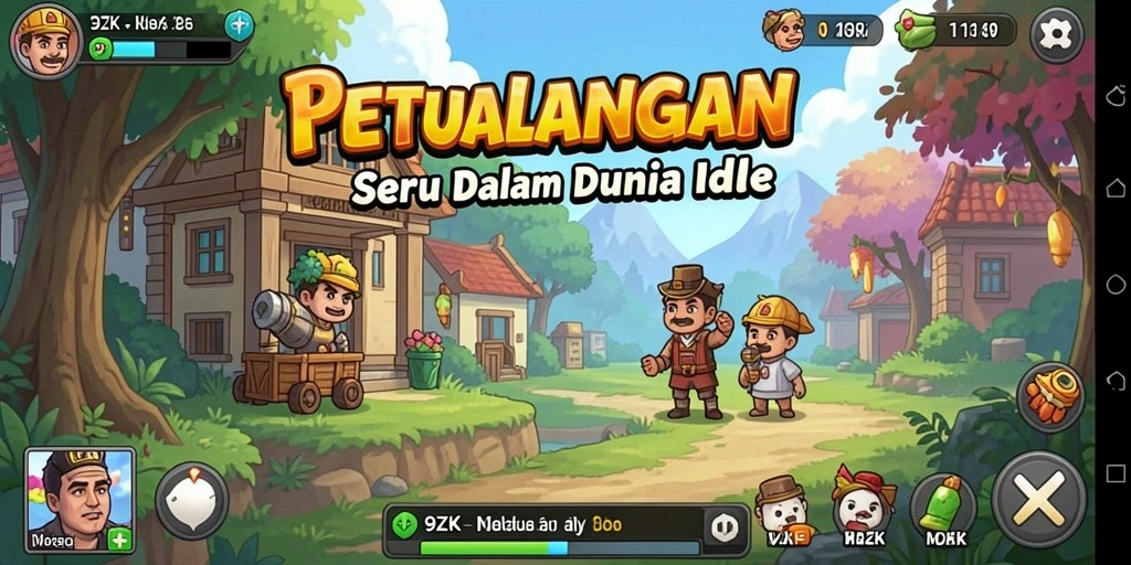 Screenshot menunjukkan gameplay santai dan menarik dari 9ZK.