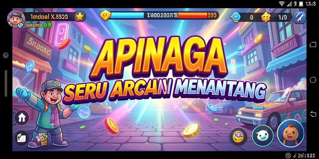 Tampilan gameplay APINAGA yang menarik saat berkompetisi di level arcade.