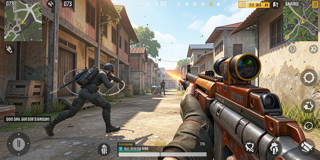 Screenshot dari gameplay D73 yang menegangkan dan dinamis.