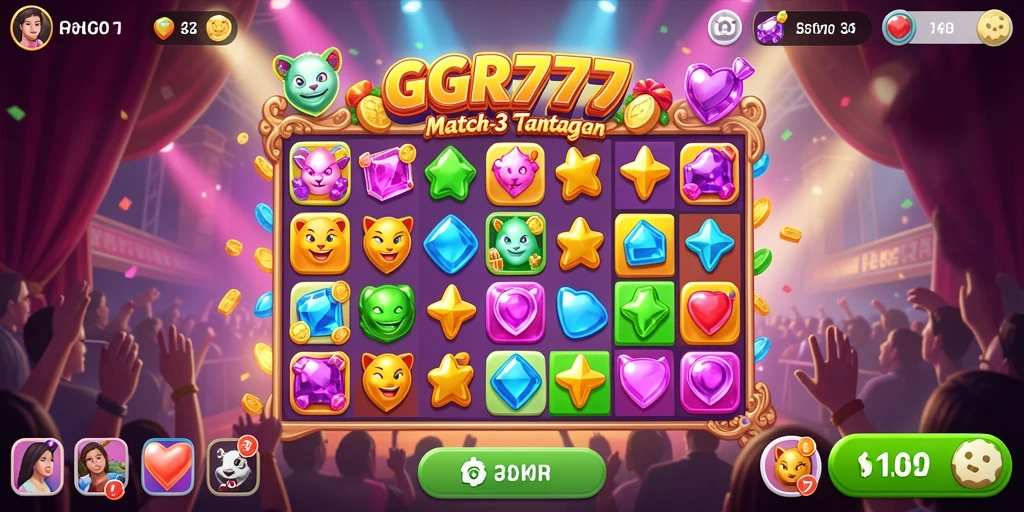 Tangkapan layar GGR777 menampilkan gameplay seru permainan Match-3.