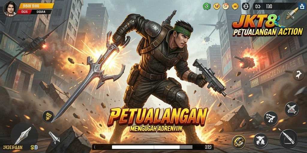 Tangkapan layar menampilkan aksi seru dalam JKT8.