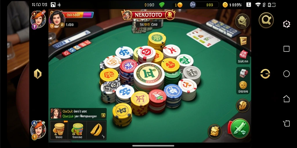 Screenshot gameplay menarik dari NEKOTOTO yang menampilkan suasana permainan QiuQiu.