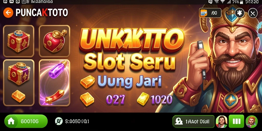 Tampilan gameplay PUNCAKTOTO dengan efek slot yang menarik.