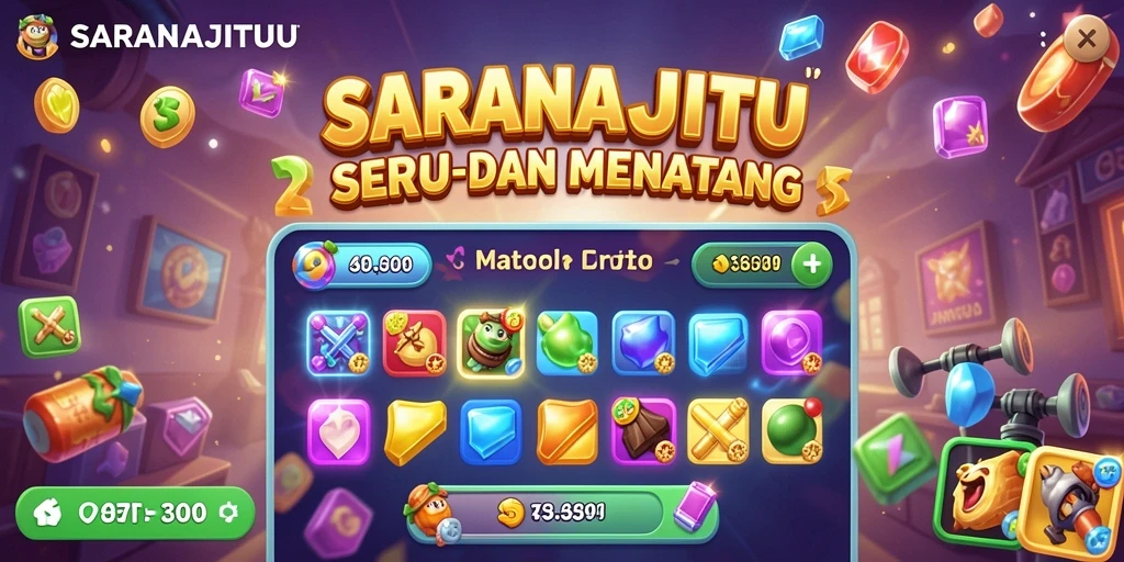 Tampilan gameplay seru dari SARANAJITU dengan mekanisme Match-3.