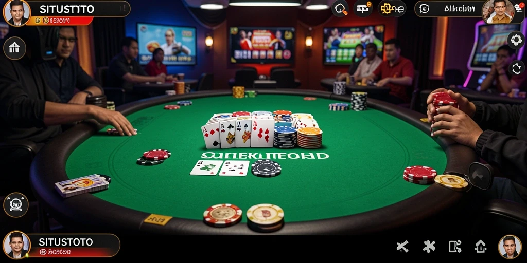 Tampilan gameplay Poker yang menegangkan di SITUSTOTO.