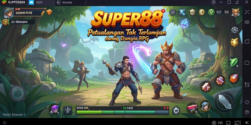Screenshot SUPER88 menampilkan aksi seru dalam dunia RPG yang kaya.