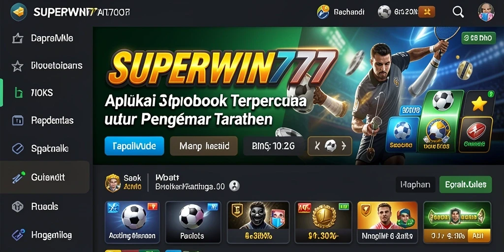 Tangkapan layar SUPERWIN777 menampilkan antarmuka taruhan olahraga yang interaktif dan menarik.